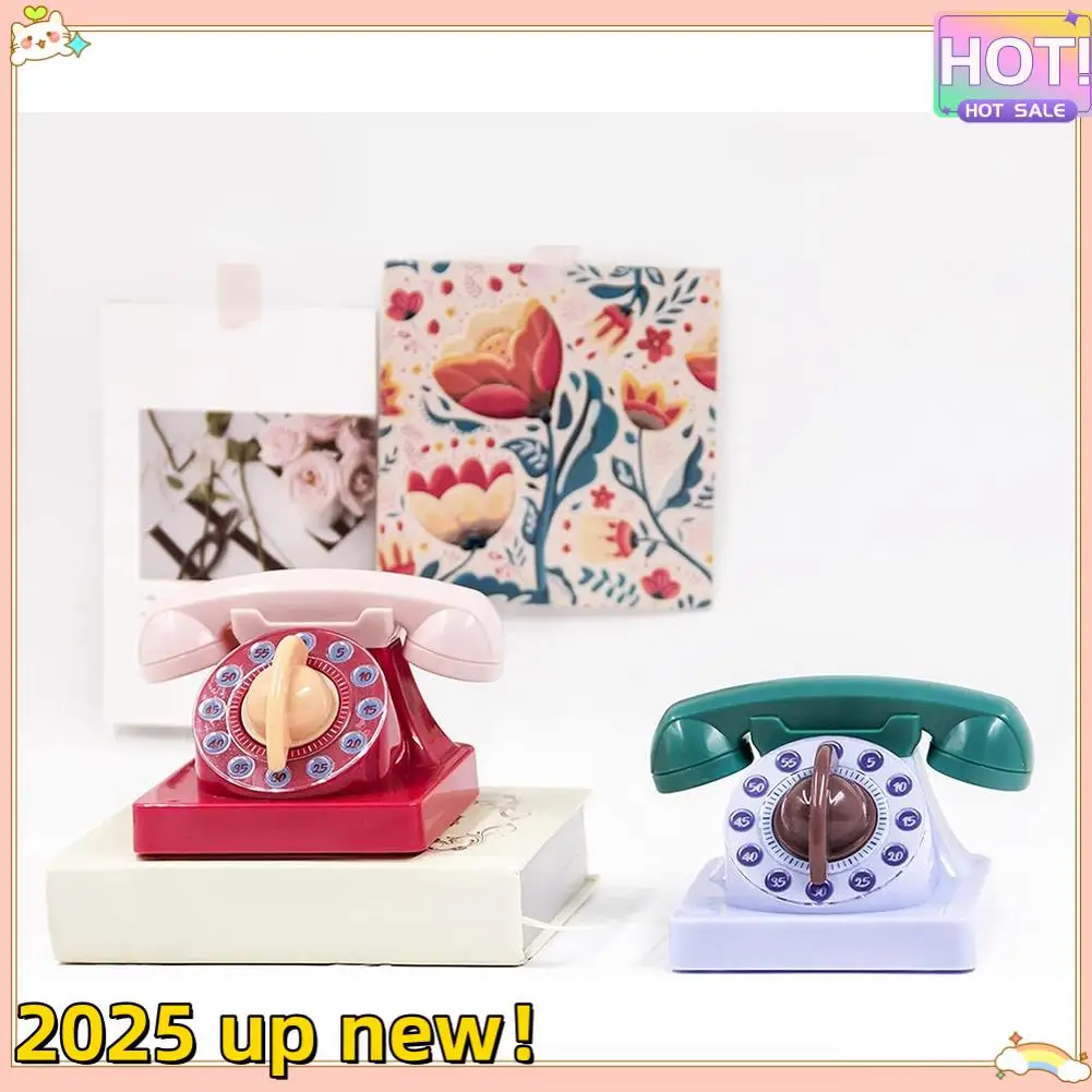 Delikatna tekstura - mechaniczne nakręcanie w kształcie telefonu z kreskówek Ręczny timer obrotowy 360 stopni, odpowiedni do nauki dzieci Orga