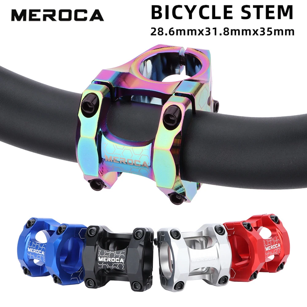 

MEROCA MTB Stem 31.8x35mm High-Strength Aluminum Alloy Short Handlebar Bicycle Stem for Racing Downhill And Road Bikes