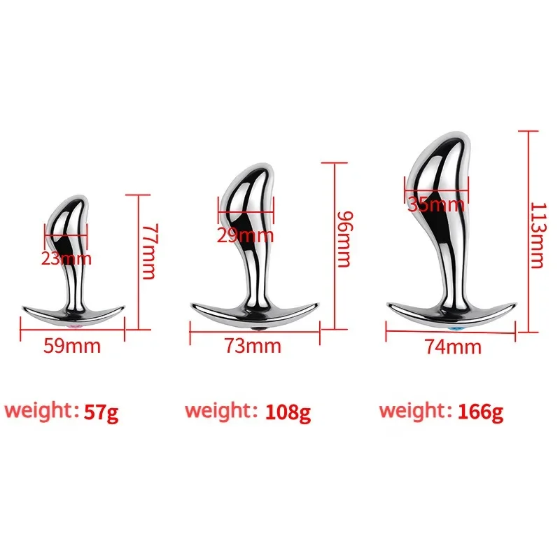 3 Size Metal Anal Plug Crystal Female Flirting Thumb Plug Anal Dilatation Butt Plug Prostatic Stimulation Sex Toys for Woman Man view 6