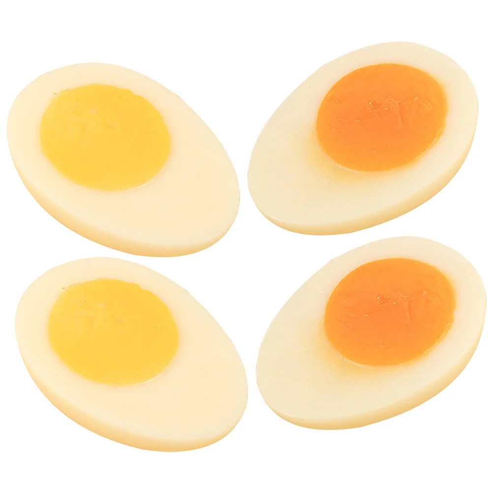 

4 Pcs Chicken Egg Models Other Simulated Food Realistic Props for Kitchen Models Pvc Faux Eggs Artificial