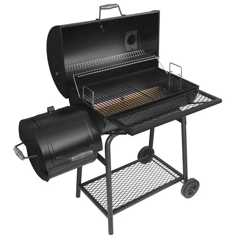Black Household Patio Chrome Large Campfire Barbecue Smoke Stove Camping Bbq Grills Charcoal Kamado Grill Outdoor