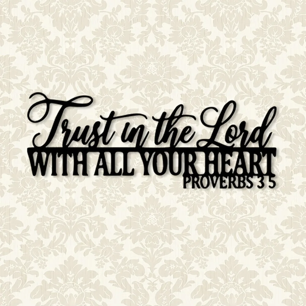 CIFBUY Iron Wall Decor Minimalist Bible Verse Metal Sculpture Art for Home Office Indoor Religious Believer Gift Sign Plaque