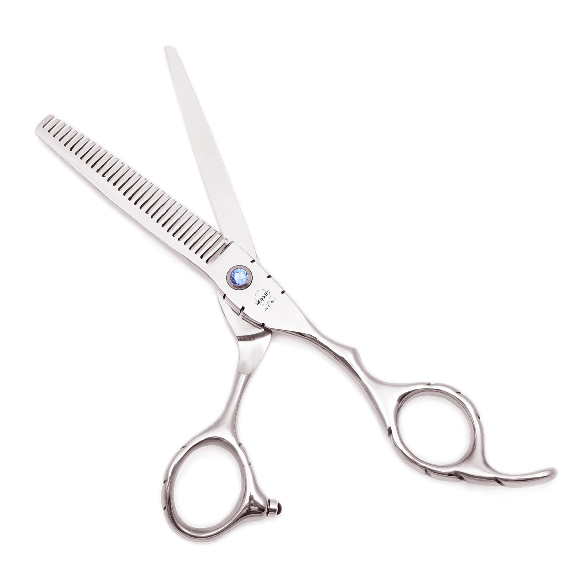 Professionelle Friseurschere 5,5" 6" AQIABI Japan Edelstahl Effilierschere Friseursalon Haarschneideschere Rot A1010 – Detail 4