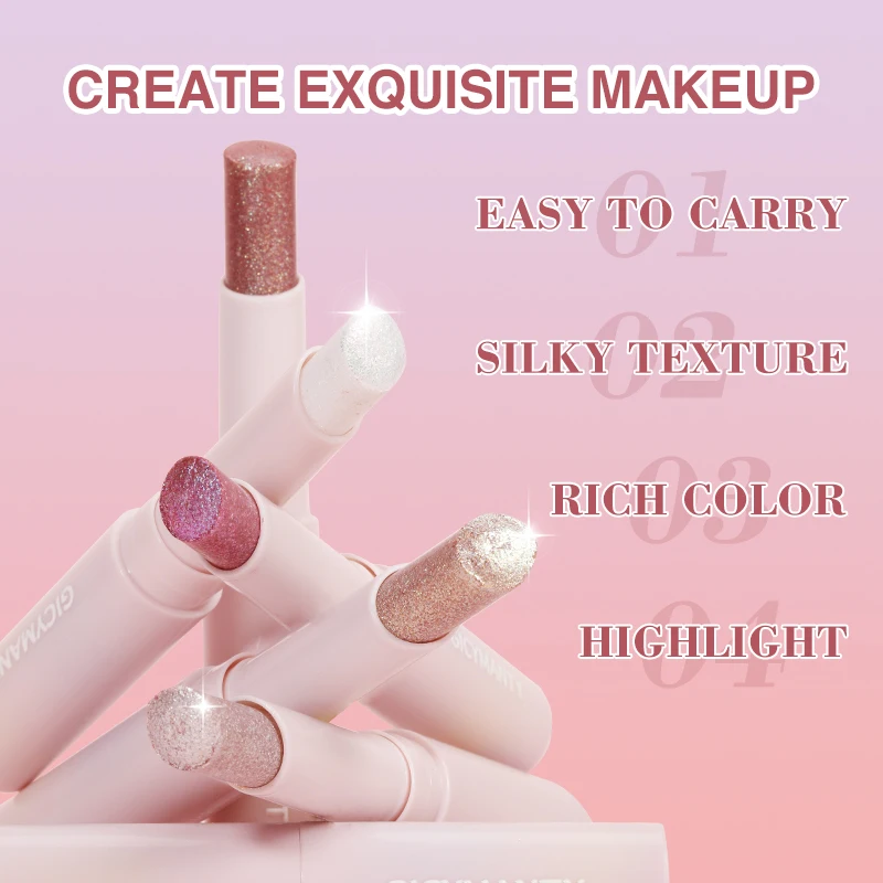 Jelly Eye Shadow Stick, Star Light, Pearl Light, Fine Twinkle, Eye Shadow Pen, Highlight, Lie Silkworm, Brighten