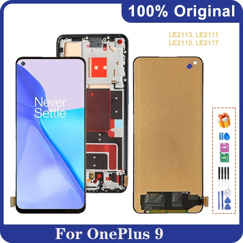 

6.55" 100% Original inches AMOLED Display For OnePlus 9 1+9 LE2113 LE2111 LE2110 LCD Touch Screen Digitizer Replacement Parts