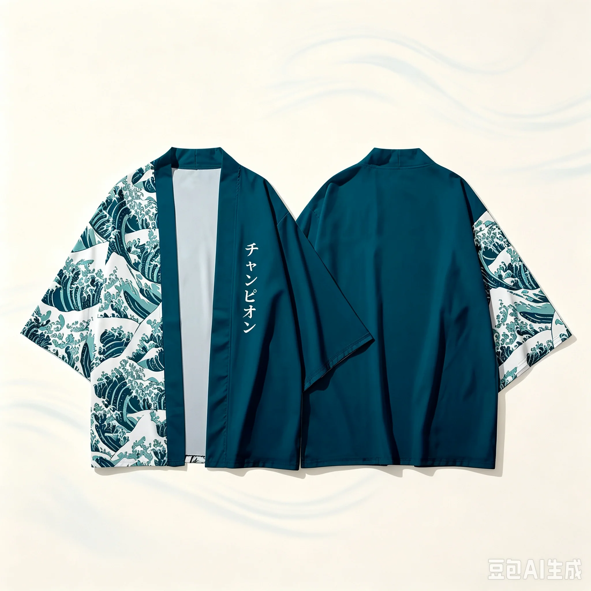 Vintage Crane & Plum Blossom Print Japanese Kimono Cardigan for Men Women Summer Traditional Yukata with Seigaiha Wave Pattern