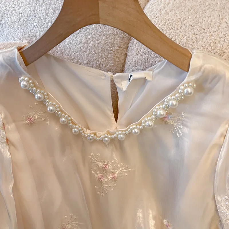 150Kg Plus Size Women's Bust 150 Summer Loose Jacquard Embroidery Pink Top Short Sleeve T-Shirt 5XL 6XL 7XL 8XL 9XL 3