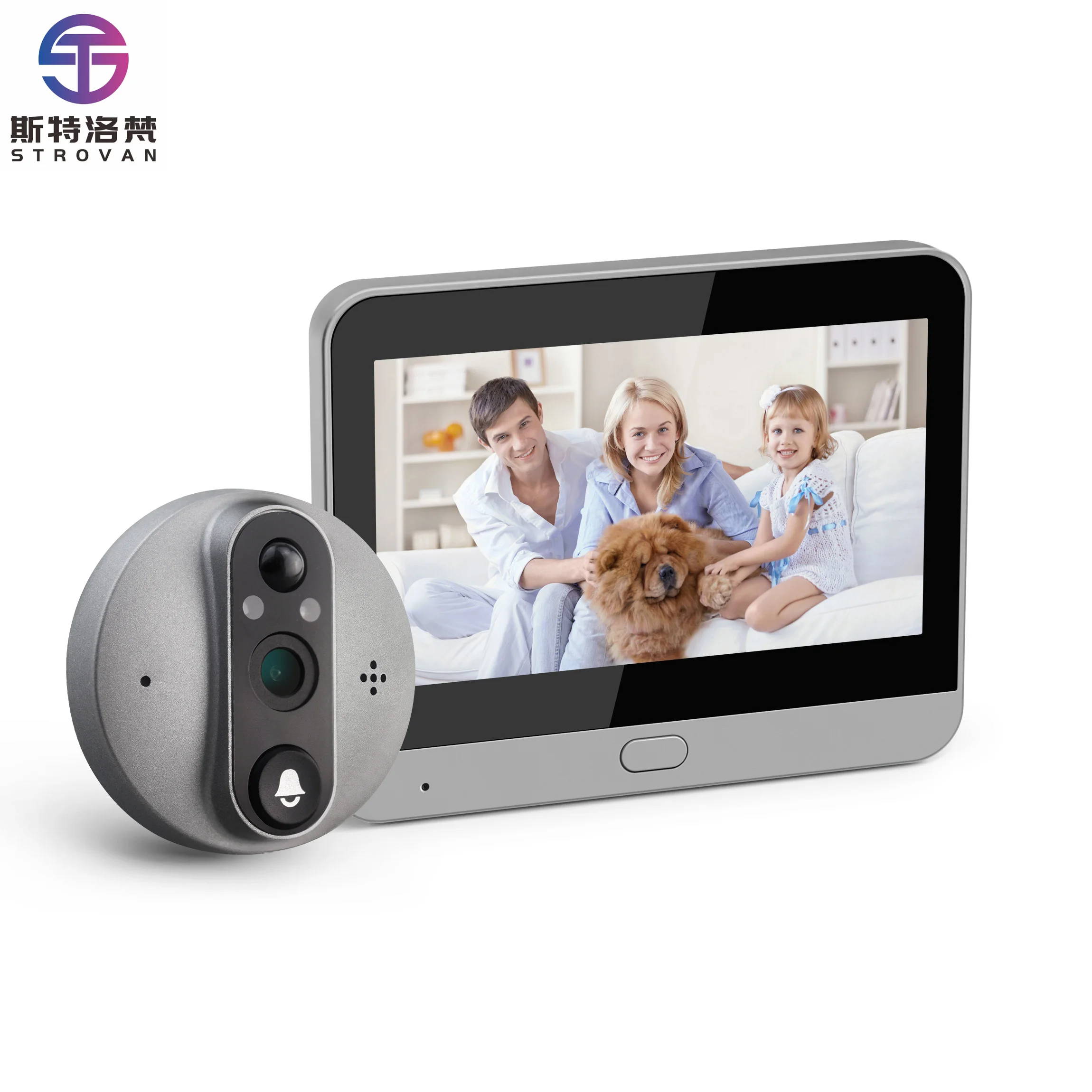 

ZXHK Hot Wireless WiFi Tuya Smart Peephole Video Doorbell for Home PST-DB06T