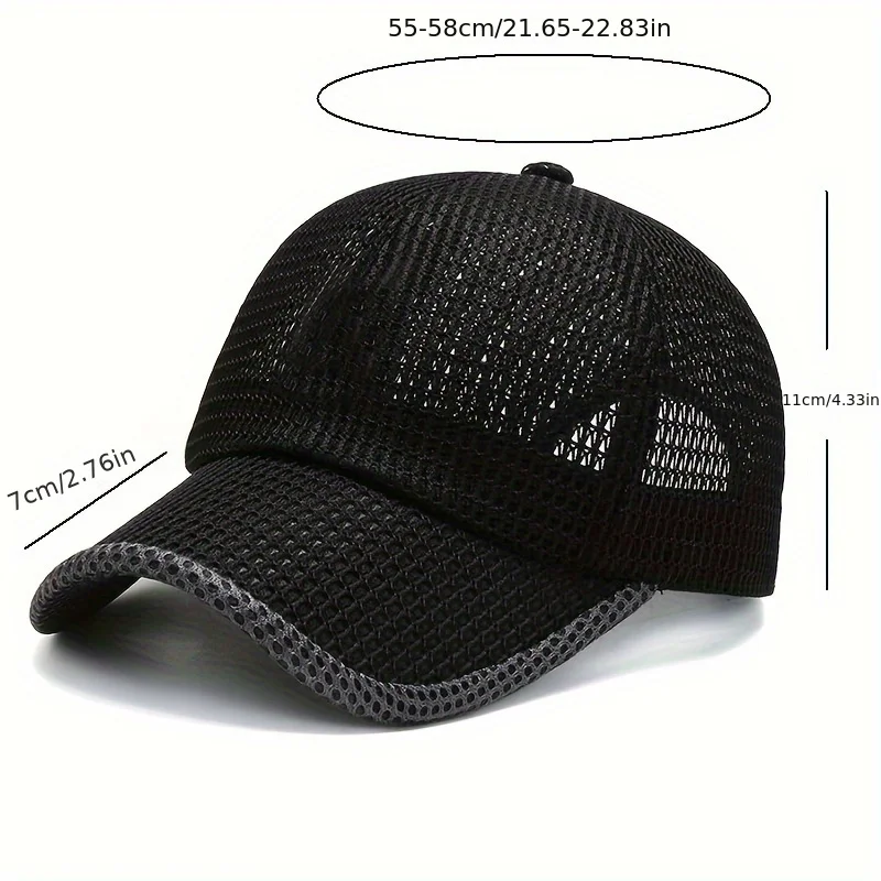 Quick-Dry Unisex Mesh Trucker Cap - Adjustable, Lightweight & Breathable - Ideal for Outdoor Sports, Running, Hiking, Jogging