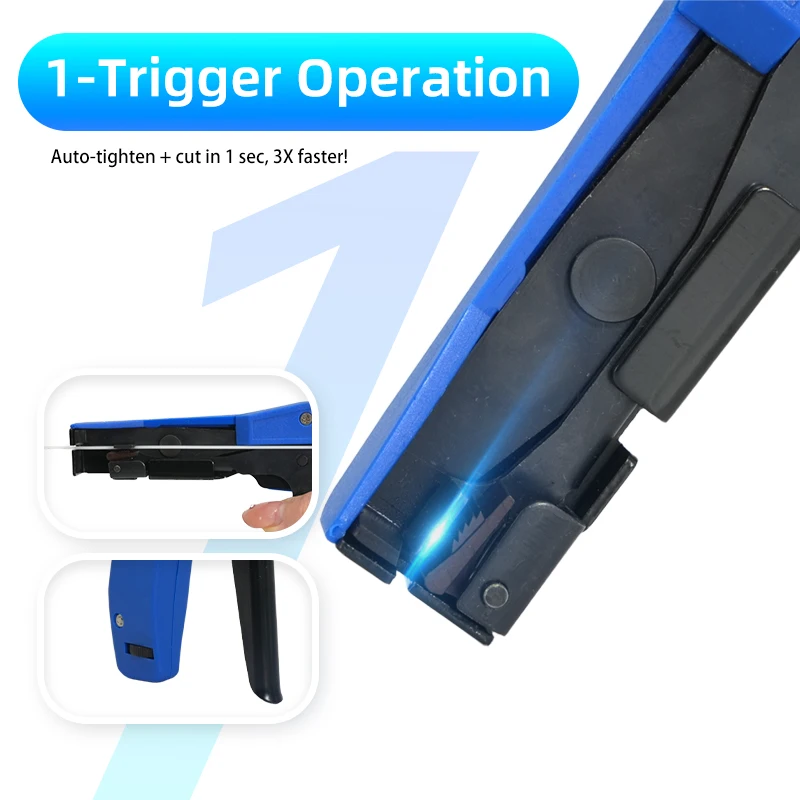 1 قطعة رباط للكابل النايلون بندقية HS-600A أداة التثبيت والقطع الخاصة ، أداة ربط كابل التوتر القابلة للتعديل مع القطع