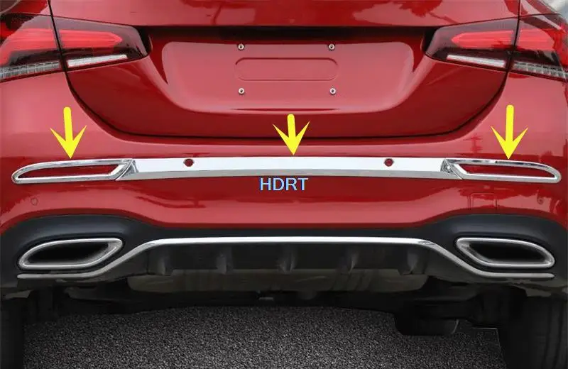 

For Mercedes-Benz A Class W177 2019 + Car Styling Rear Bumper Strip Fog Light Moulding Lamp Cover Trim Frame Sticker Accessories