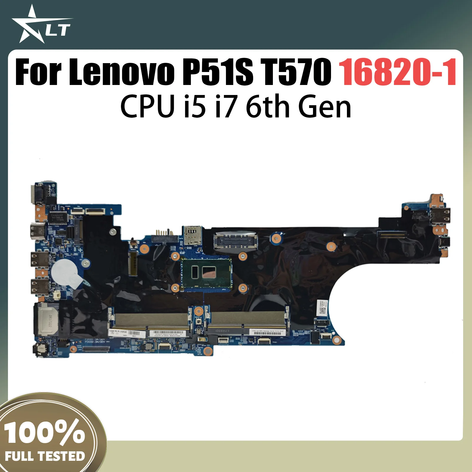 For LENOVO P51S T570 Notebook Mainboard 16820-1 with I5 i7 6th Gen CPU 01ER445 01ER461 Laptop Motherboard Full Tested