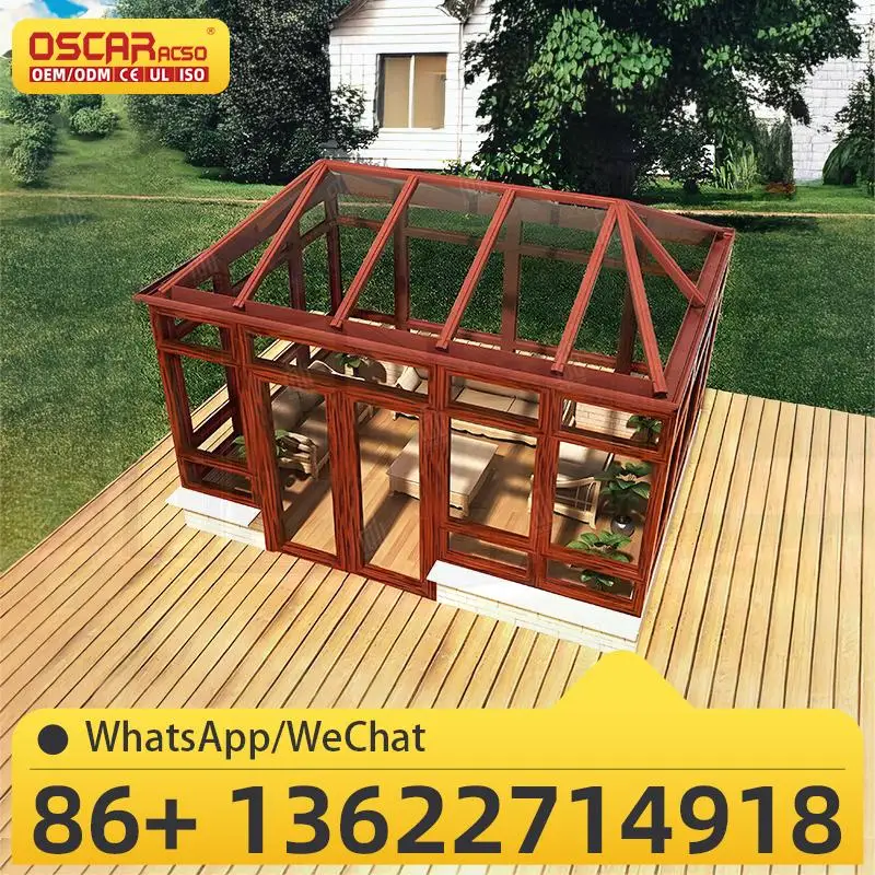

All Seasons Customizable Insulated Glass Outdoor Sunroom Kit for Garden House Villa and Aluminum Frame Greenhouses sunroom