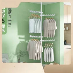 Telescopic Drying Rack for Ceiling Coat and Hat, Simple Floor Hanger for Bedroom