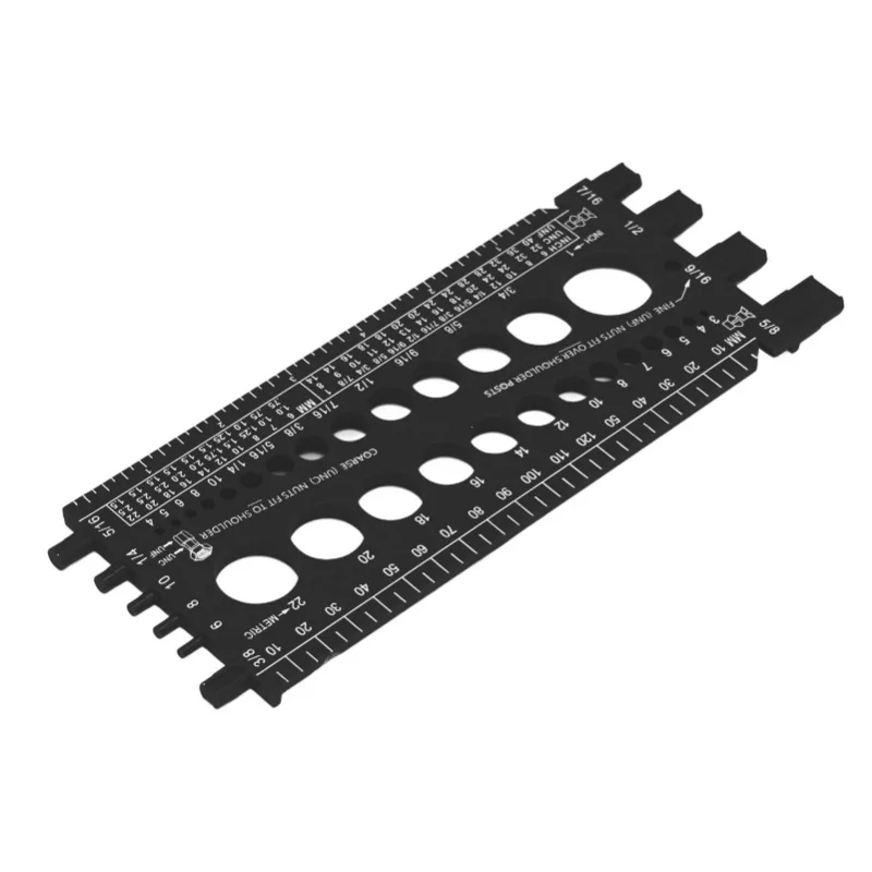 مقياس المسمار المسمار متعدد الوظائف بوصة متري تحديد سريع مسمار المسمار مدقق لورشة العمل المرآب الأسود #5