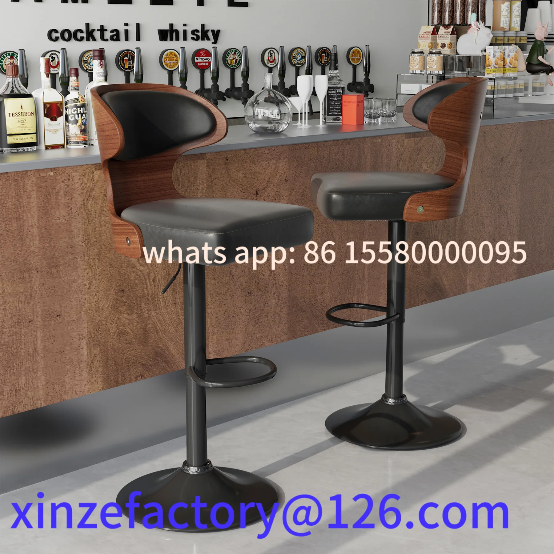 カスタマイズ可能な2脚のハイダイニングチェア、回転式調整バーチェア、キッチン、リビングルーム用ソフトパック背もたれ