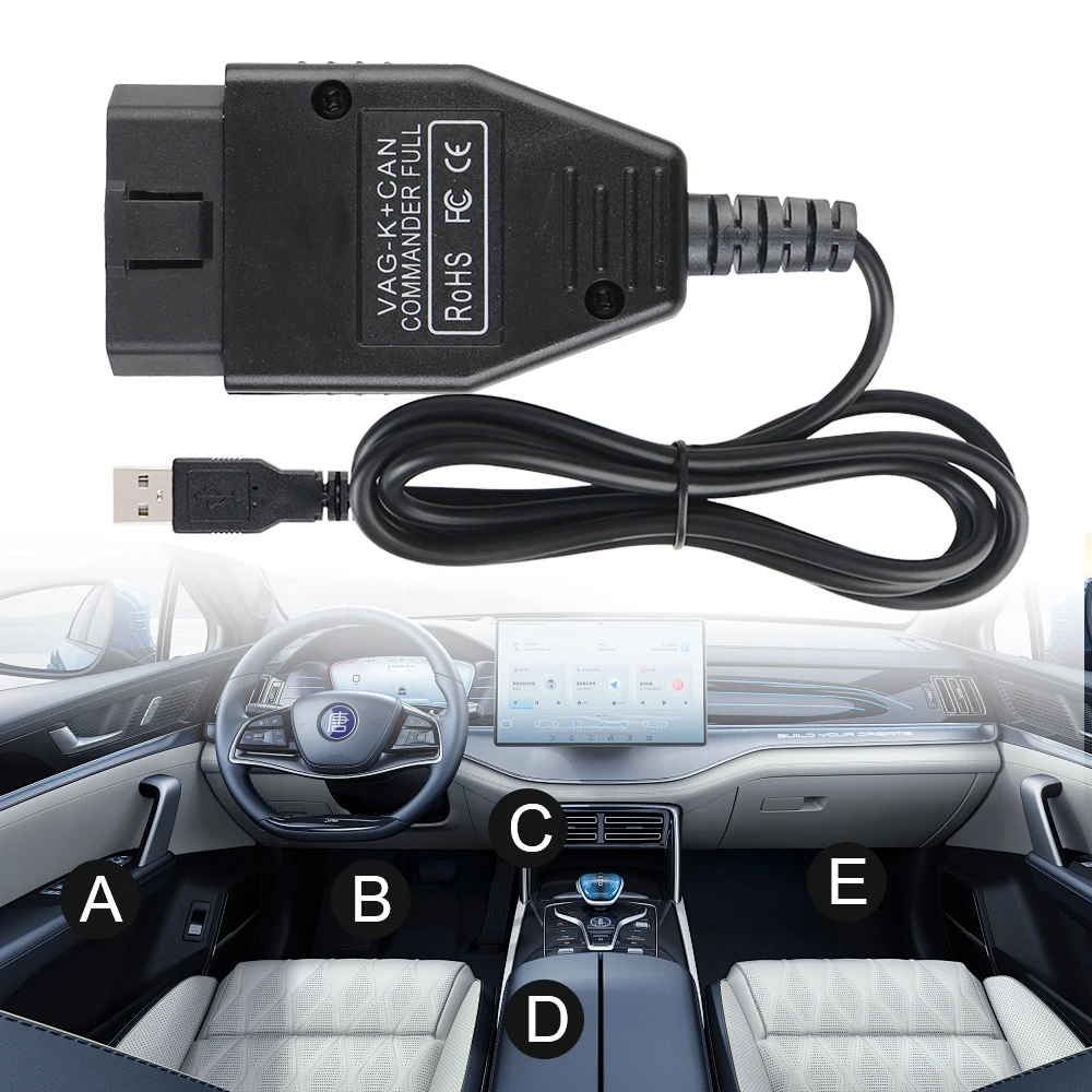 Commander 1.4 VAG K + CAN Con FT232RL PIC18F25K80 Cavo Chip per VW/AUDI OBD2 Strumenti Diagnostici OBDII Scanner Accessori Auto