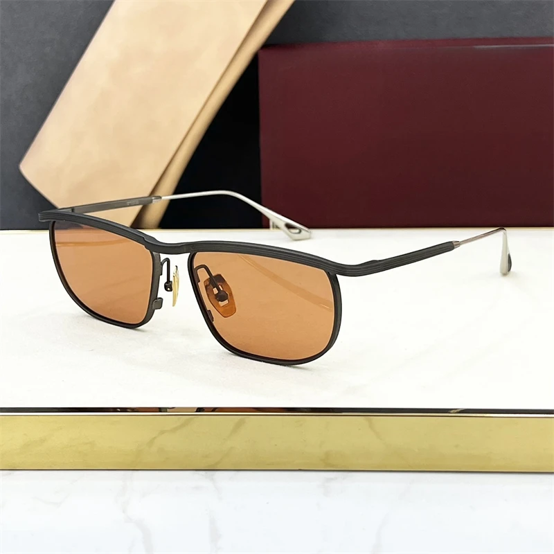 JMM Famous Brand Metal Eyebrow Sunglasses Women Men Rectangle Gafas De Sol Para Mujeres Jaques MELVILLE Female Sunglasses