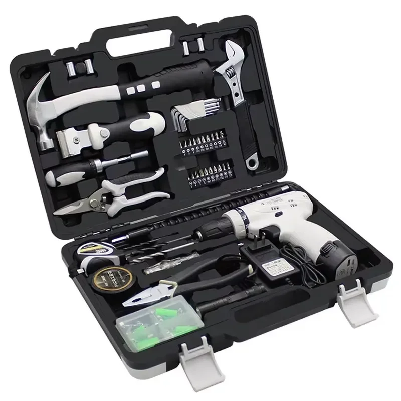 86PCS Multifunction Household Electric Drill Tools Set Kitchen Garden Tool Cases Professional Complete Hardware Hand Tools