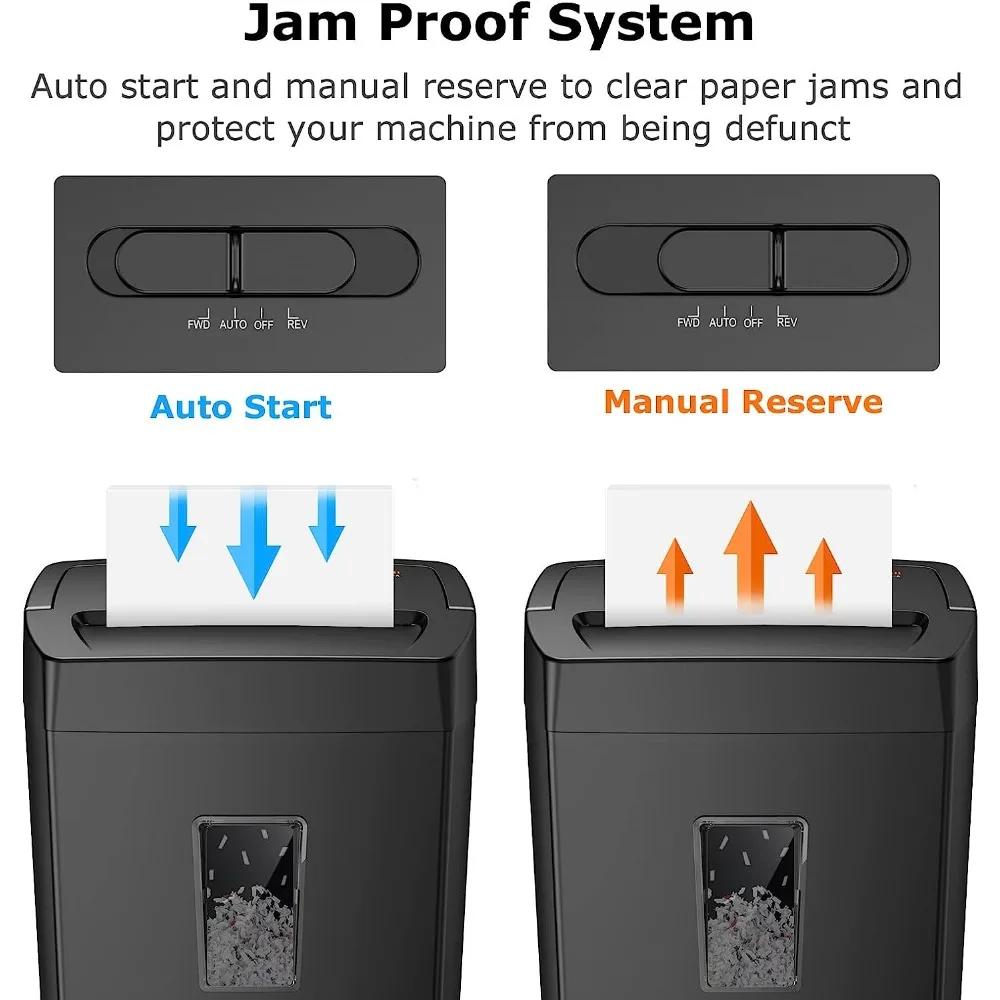 Bonsaii 12-arkuszowa niszczarka papieru z wycięciem krzyżowym, 5.5 Gal niszczarka do domowego biura do papieru, karty kredytowej, poczty