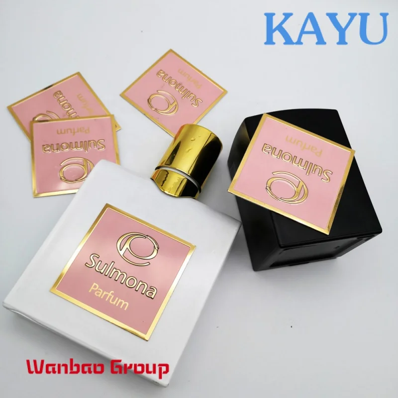 Custom  Perfume Package Brand Label Trademark Logo Sticker for Perfume Custom Embossed Metal Adhesive Sticker Waterproof Sticker