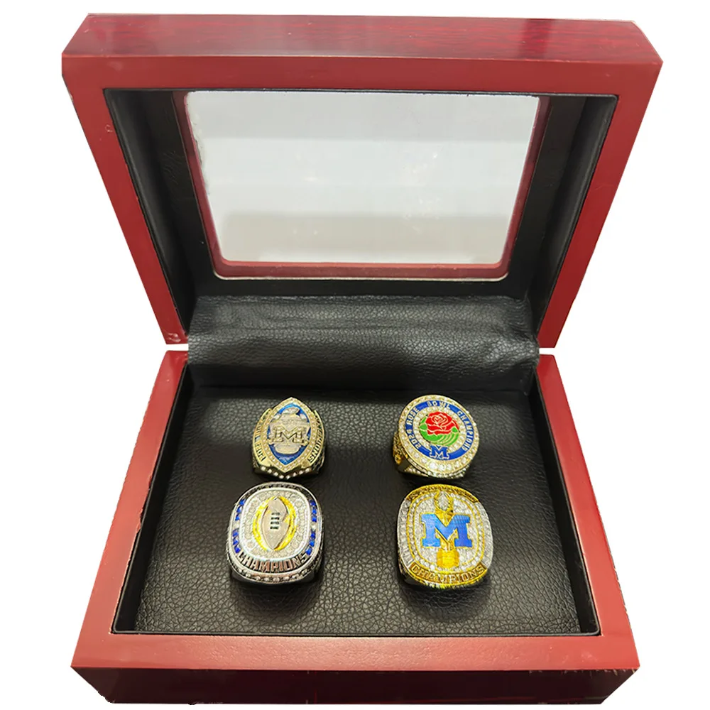 

4pcs/set New Creative College basketball Champion ring Set souvenir Gift for Friends Ring basketball Gift Fan souvenir ring