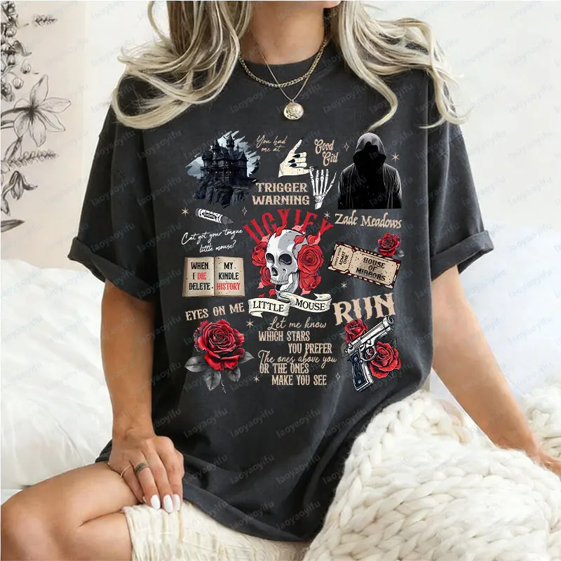 Run Little Mouse Haunting Adeline Tshirt Dark Romance Smut Lover Bookish Cotton Tops Aesthetic Thriller Clothing Men Women Tees