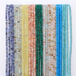 2X4MM Natural Abacus Stone Beads Blue Green Pink Flat Rondelle Beads for Jewelry Making Bracelets Necklace Accessories Wholesale