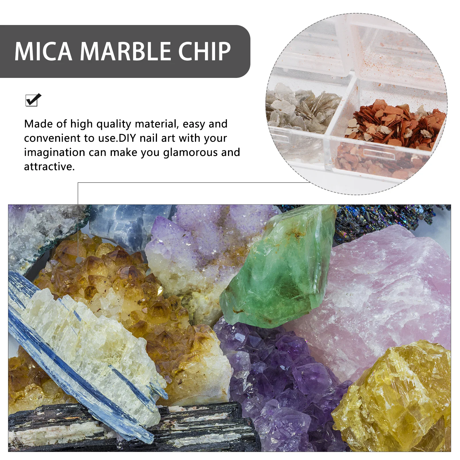 

3 Boxes Nail Art Sequins Mica Marble Stone Confetti Nails Decor Best for Stage Night Party Manicure Accessories Nail Decoration