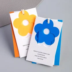 100pcs Flower-shaped Hangtags Colourful Soft Clothing Price Logos Thickened Clothing Hangtag Clothes Brand Hanging Tag Universal
