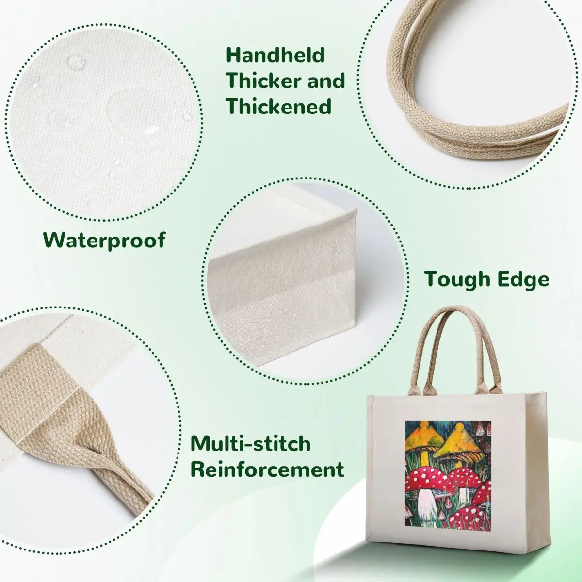 Mushroom mad Tote Bag sac pour femme custom bags reusable grocery bags Candy bags