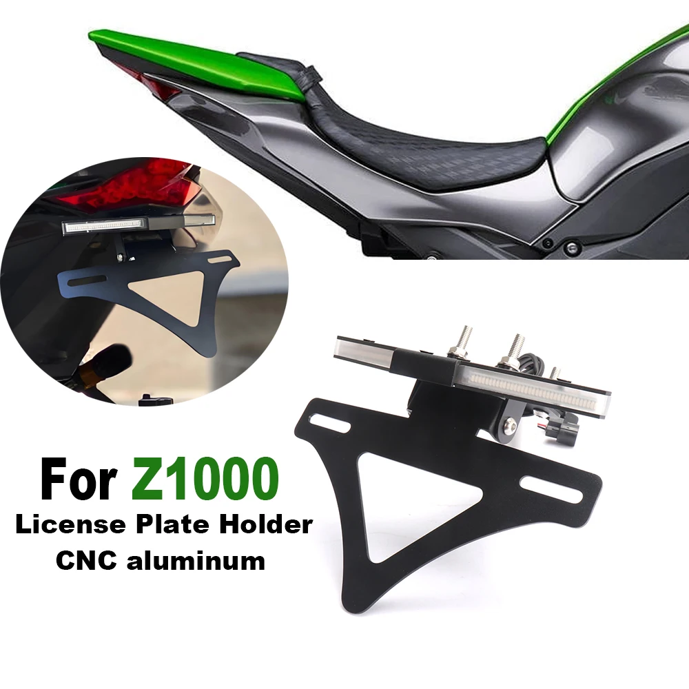 

Motorcycle License Plate Holder Tidy Integrated Short Tail Bracket Turn LED Signal Light For Kawasaki Z1000 Z1000 2018-2023
