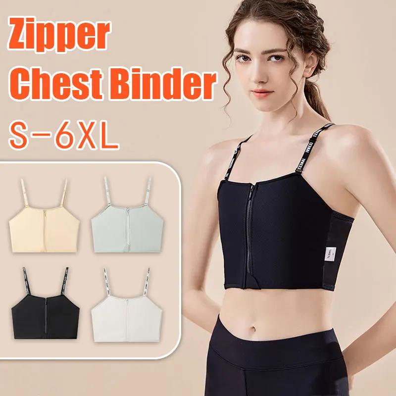 

Zipper Chest Binder Breathable Breast Binder Breathable Lesbian Binder Tomboy Crop Top Trans Binder Flat Sportswear For Women