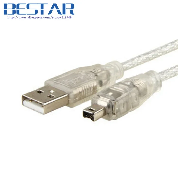 USB Male To Firewire IEEE 1394 4 Pin Male ILink Adapter Cord Firewire 1394 Cable For SONY DCR-TRV75E DV