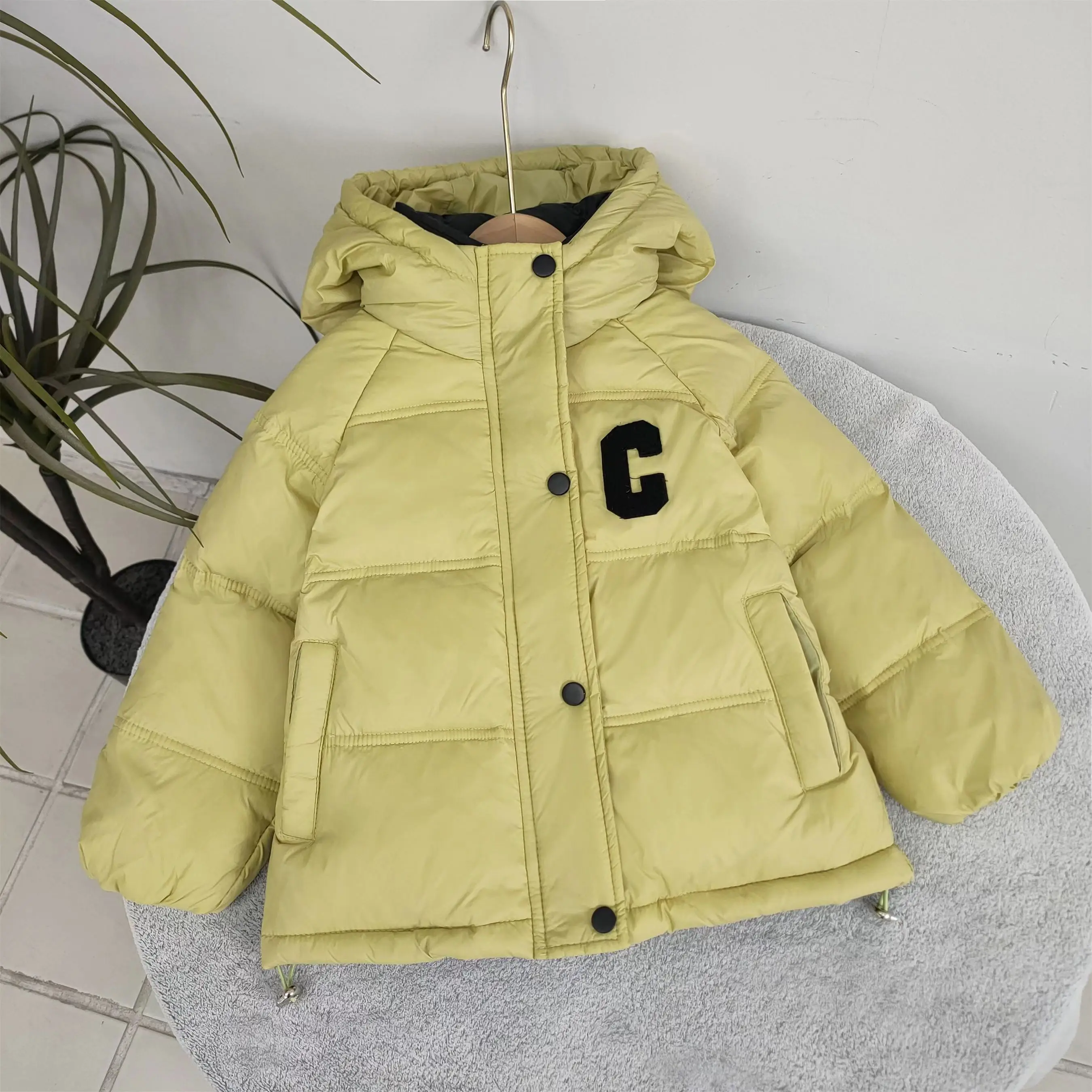 Children's Winter Down Jacket Thickened Boys And Girls Cotton Jacket Baby Thickened Jacket  Girls' Embroidered Letter Top Kids