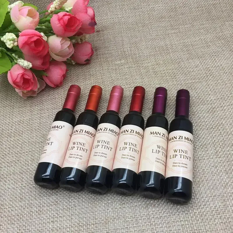 New Lipstick & Lip Gloss Waterproof & Transfer-Resistant Long-Lasting Alluring Tint Wine Bottle Design Sensual Makeup for Women