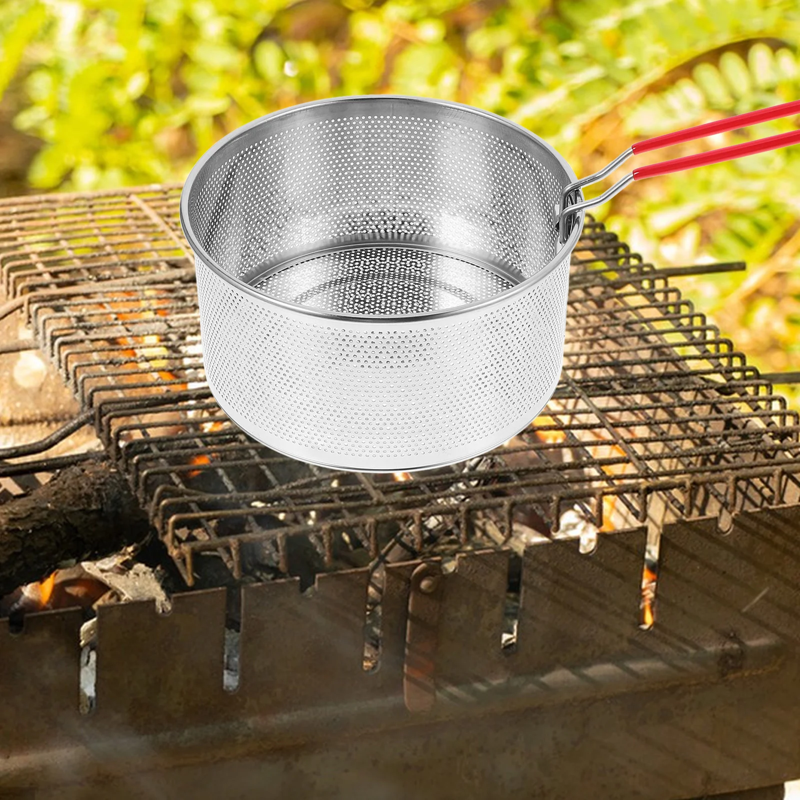 Cestino per illuminazione a carbone Griglia per barbecue Fornello da campeggio esterno Strumento per bruciare bruciatore domestico Bruciatore portatile in acciaio inossidabile per la produzione di fuoco