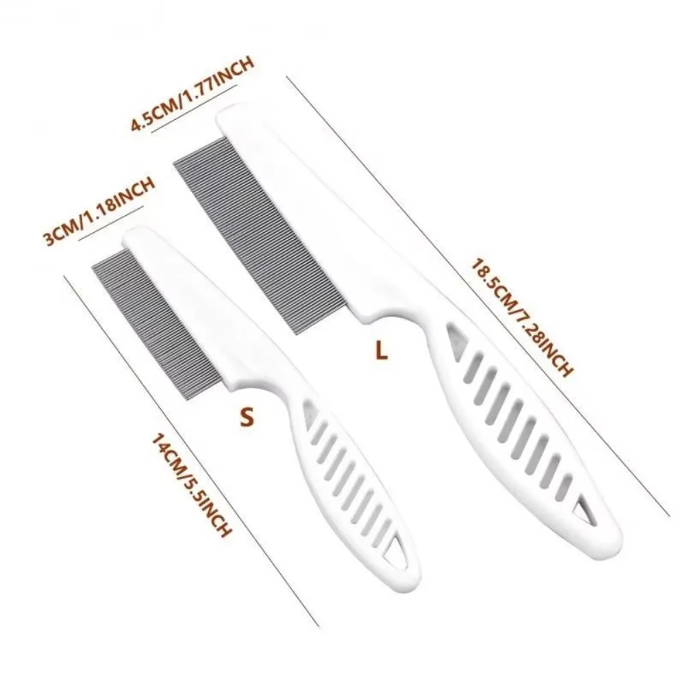 Stainless Steel Fine Tooth Comb  Puppy Cat Hair Grooming Brush Dog Flea Louse Shedding Tools Cat Dog Bath Cleaning Supplies image 5