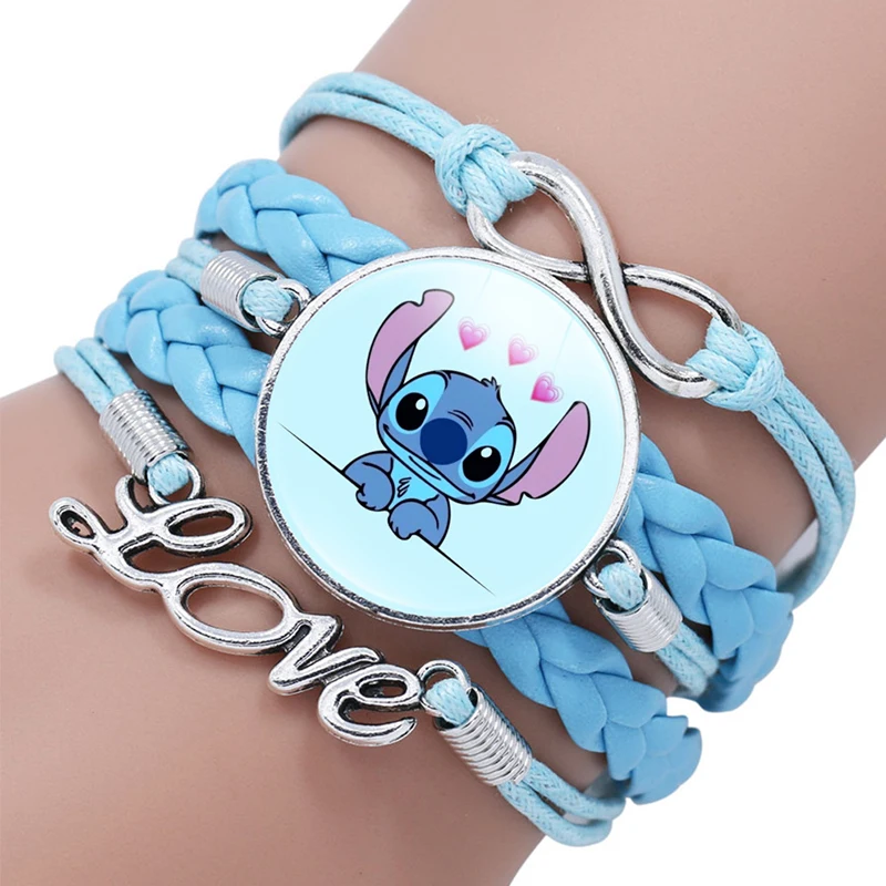 1pcs Disney Stitch Bracelet Cartoon Lilo & Stitch Anime Figures Print Cute Wristand Present Kids Toys Girls Christmas Party Gift