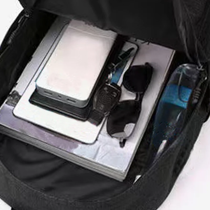 Men's backpack made of nylon, suitable for school, business trips and single or double shoulder carrying - solid color design