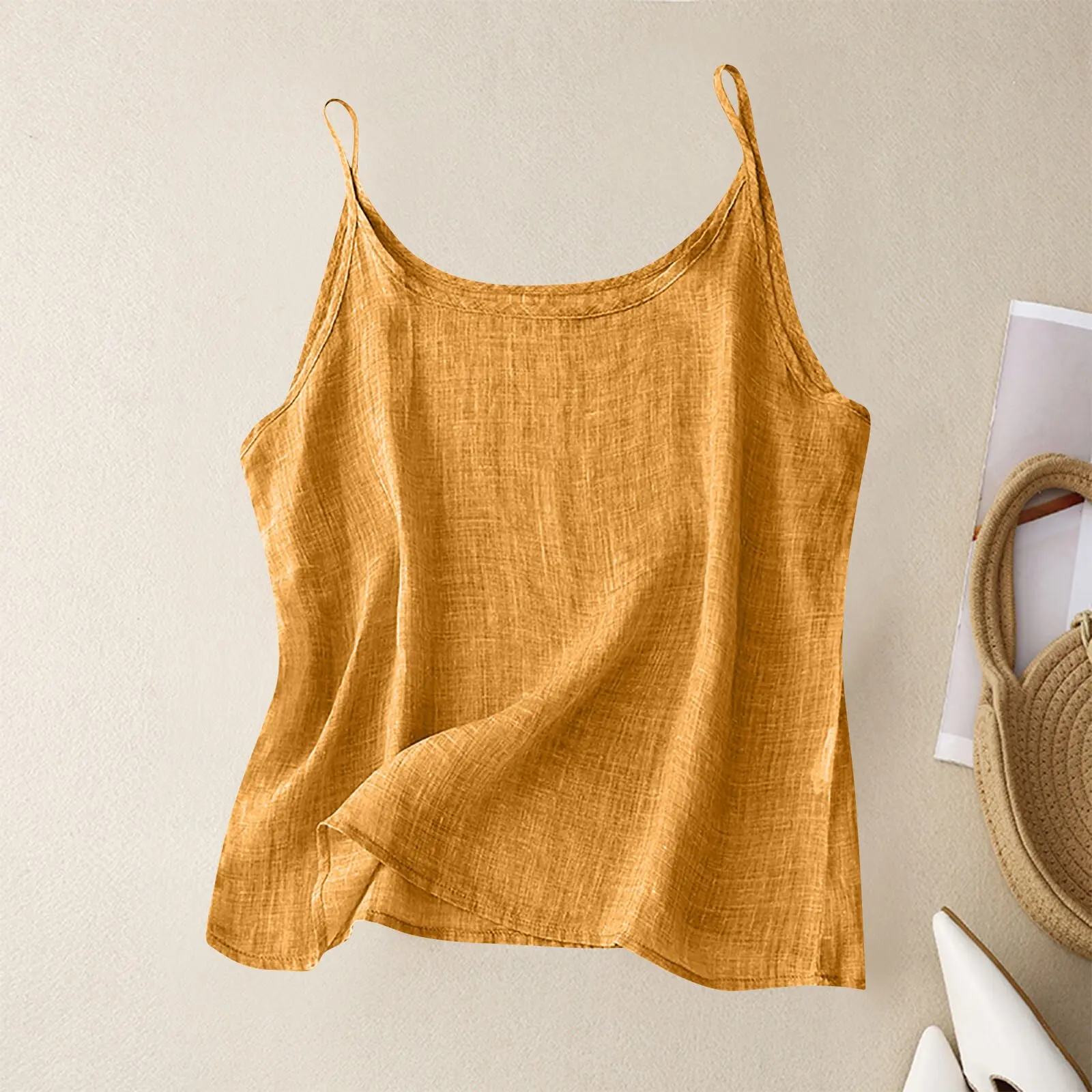 Women's Vintage Linen Camisole Summer Top