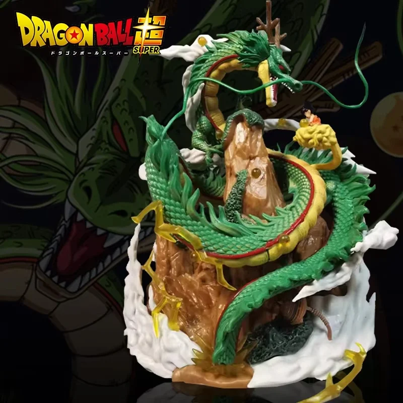 Dragon Ball Z Shenron Anime Figure Goku And Mountain Shenron 22cm Action Figurine Pvc Statue Model Doll Collectible Toys Gifts