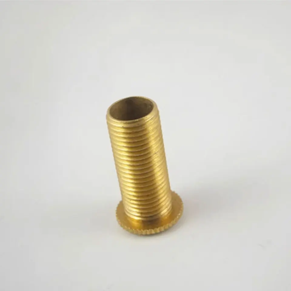 2pcs Pure Copper M10 Hollow Tooth Tube External Tooth Rod Toothed Round Head Cap Brass Screw Pitch 1.0mm Lamp Accessory