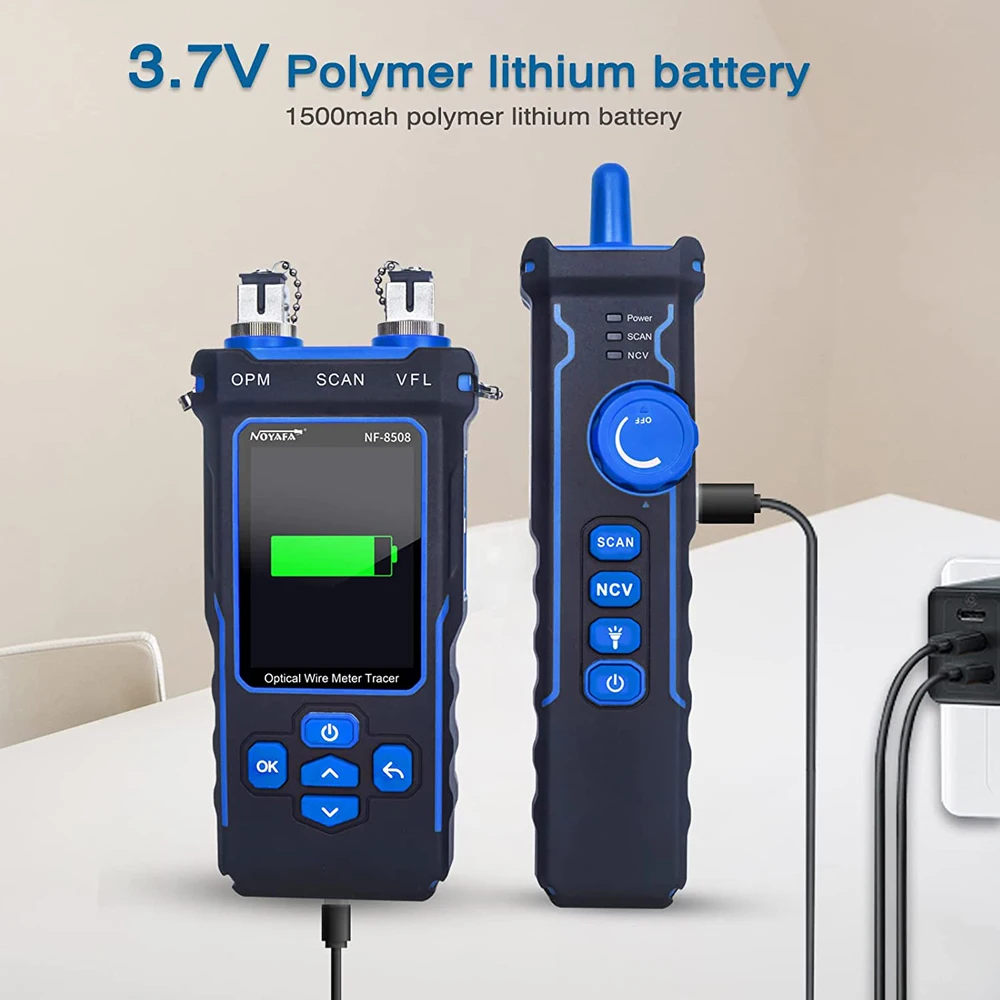 NOYAFA NF-8508 LAN Optical Power Meter Belt LCD Display Measure Length Wiremap Cable Tracker and Network Cable Tester