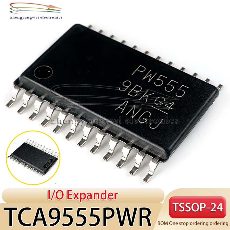 5PCS TCA9555PWR PW555 TSSOP-24 with Interrupt Output and Configuration Register Extender IC Chip