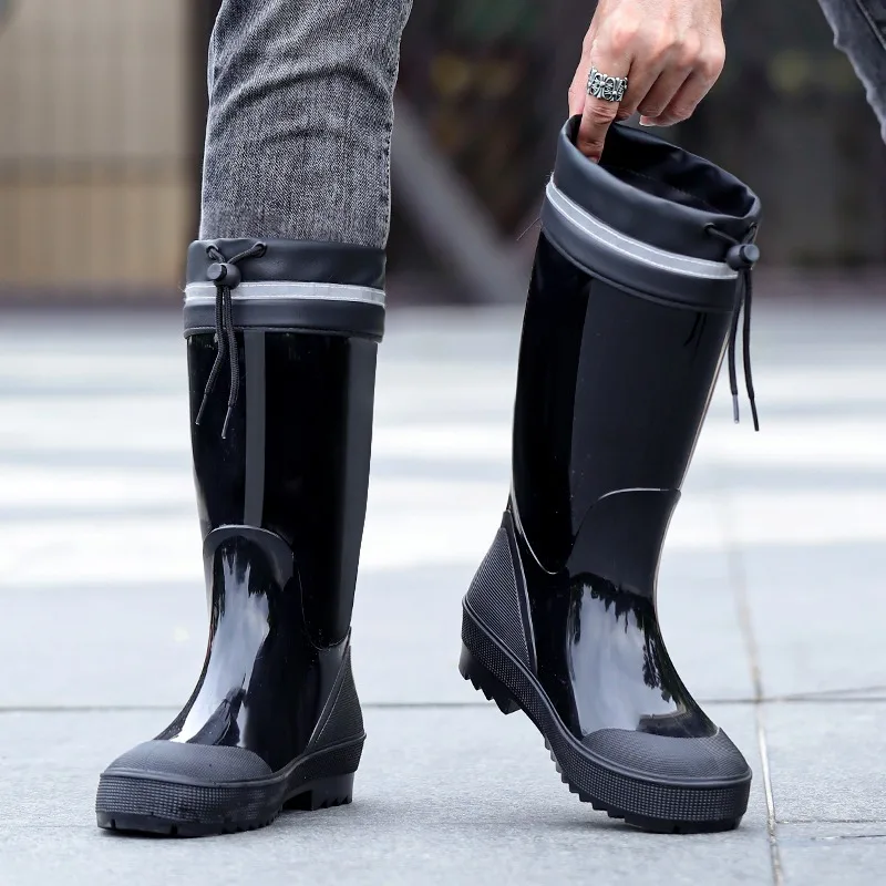 New, rain boots, men\'s rain ,boots waterproof 2024 new mid-tube kitchen car wash waterproof fishing anti-slip men\'s rubber shoes