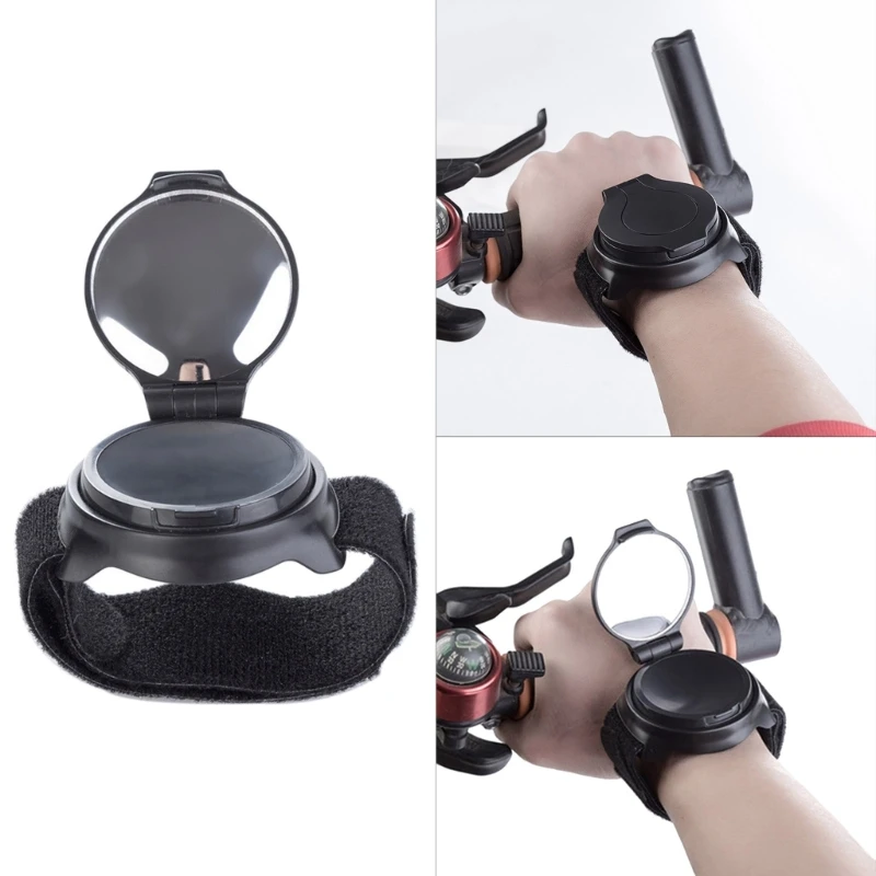 Bike Rearview Mirror Wristband Arm Wear Collapsible Handlebar Safety Bike Mirror