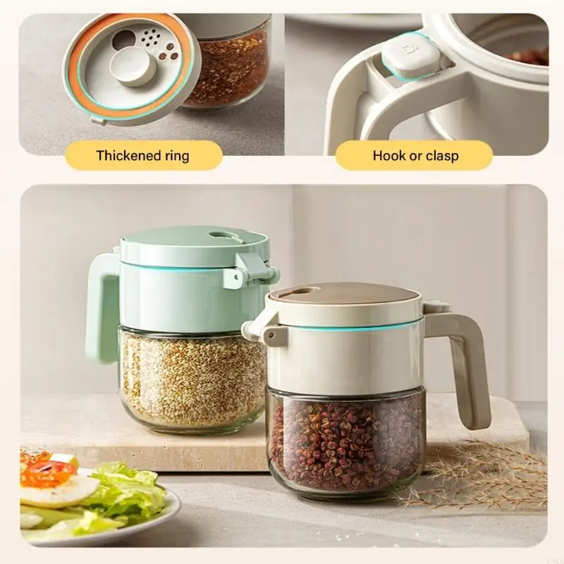   Contemporary Cooking Salt Dispenser Moisture-Proof Seasoning Container Spices Jar with Lid and Handle Kitchen Essential