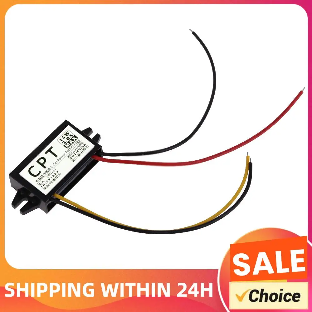 12V To 5V Direct Current Converter 3A 15W Car Power Converter Car Voltage Reducer Regulator for Vehicle Car Truck Volt