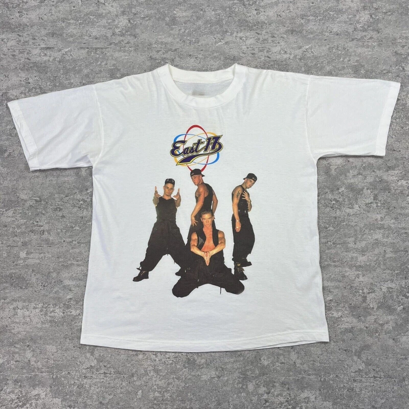 

2025 East 17 Band Europe and The United States Retro Rock Short Sleeve Hiphop Hiphop Shuai High Street Fashion Brand Texture